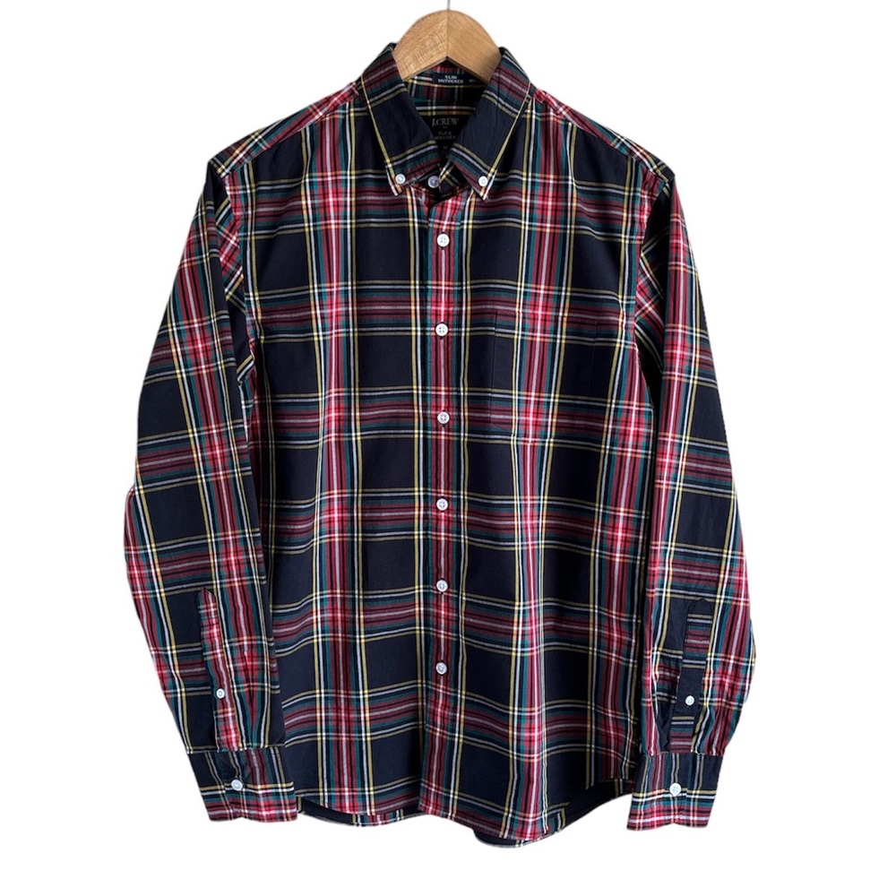 J. Crew | Men’s Tartan Plaid Flex Washed Casual Shirt | Size Medium
